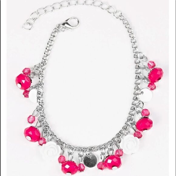 Paparazzi Spoken For - Pink - Silver Chain Bracelet - Picture 1 of 2